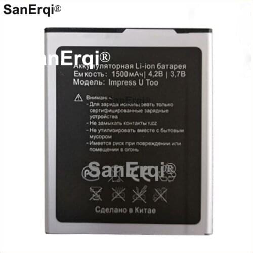 10pcs High Quality 1500mAh Battery For Vertex Impress U Too Phone Accumulator Battery