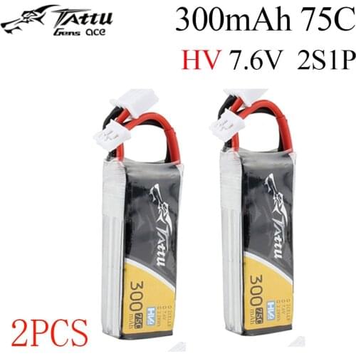 TATTU LiPo Battery 2S 3S 300mAh 75C 7.6V 11.4V with PH2.0 Plug Battey for RC FPV Racing Drone Quadcopter