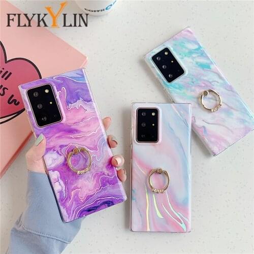 Luxury Marble Case For Samsung Galaxy S21 S20 FE Note 20 Ultra 9 10 S10 S9 S8 Plus Protection Soft Cover With Ring Holder Stand