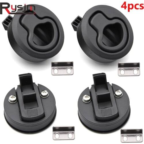 Black Round Flush Pull Slam Latch Plastic Boat Deck Hatches fit for RV Mairne boat yacht Hatches Latch Door Replacement