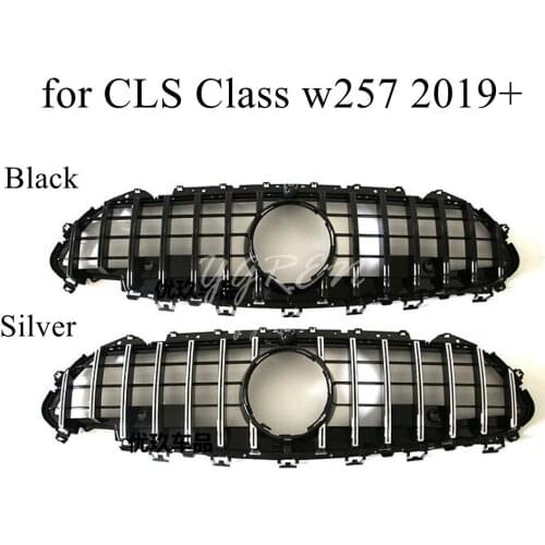 Black Front Grille Grill W/Camera For Mercedes-Benz C257CLS400 CLS450 CLS53AMG With Camera Hole 2019