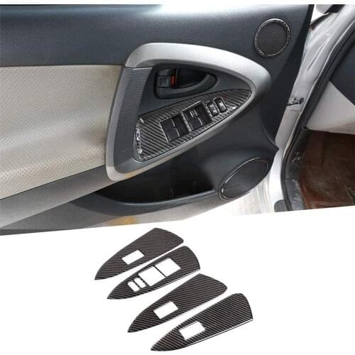 For Toyota RAV4 2006-2012, Soft Plastic Car Window Lift Button Switch Button Frame Trim Cover