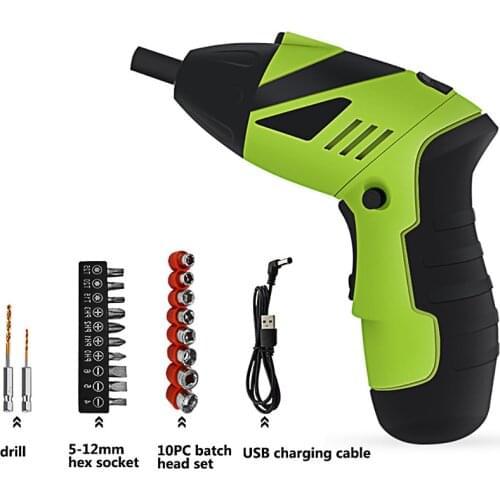 Electric Screwdriver Rechargeable Lithium Battery 90 Degree Rotation Drill Scissors Pliers Measure Household Power Tool