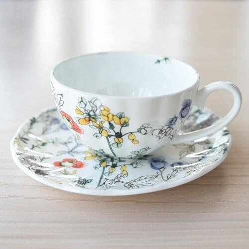 European coffee cup set English Afternoon Tea party porcelain tea cups and saucers espresso coffee cups tazas de cafe Drinking