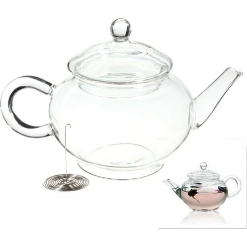 Hot sale!! 250ml/8.5oz Durable Borosilicate Glass Teapot with Infuser Heat Resistant Bottle Cup for Blooming Tea Herbal Coffee