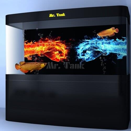 Customized Aquarium Background Poster With Self-Adhesive Angry Fist High Glossy PVC Fish Tank Decorative Wall Backdrop Sticker
