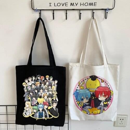 Assassination Classroom Anime Fashion Canvas Bag Gothic Shopper Large Capacity Womens Bag Vintage Shoulder Bag Classic Tote Bag
