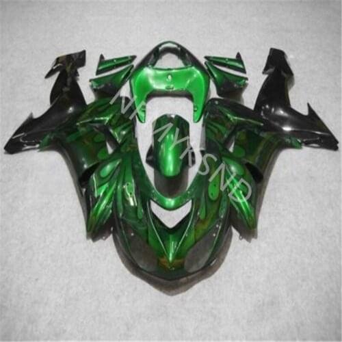 Injection Motorcycle Fairing kit For Kawasaki Ninja ZX10R 06-07 ZX 10R 06 07 ZX-10R 2006 2007green black flames Fairing