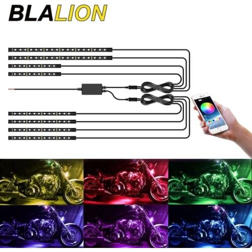Motorcycle LED Light Kits RGB Strips APP Control Waterproof Multicolor Underglow Neon Lights Glow Ground Effect Atmosphere Lamp
