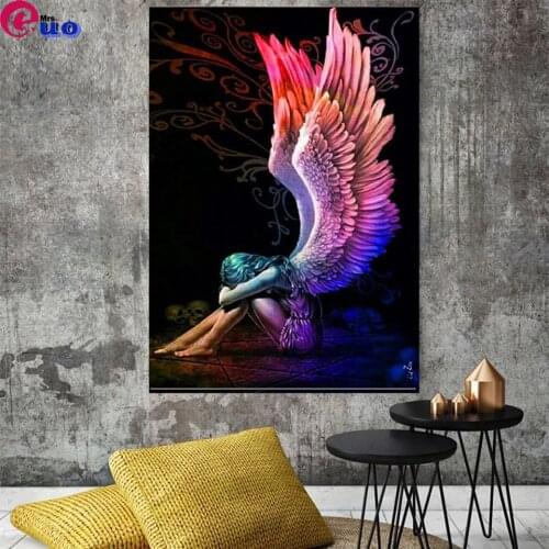 Colorful Wings Diamond Painting Square Round Drill Resin Embroidery Diy 5d Diamond Mosaic cross stitch Angel New Year Gift