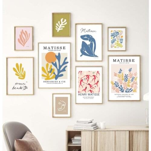 Matisse Blue Nude Sun Coral Plant Wall Art Canvas Painting Posters And Prints Living Room Decoration Abstract Nordic Style Decor