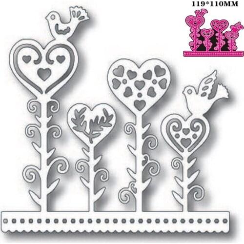 Heart Flower Garden 2021 Metal Cut Dies Stencils for Scrapbooking Stamp/Photo Album Decorative Embossing DIY Paper Cards