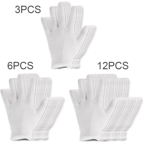 IEFiEL Reusable Cotton Gloves Elastic Soft Gloves for Dry Hand Moisturizing Cosmetic Eczema Hand Spa Coin Jewelry Inspection
