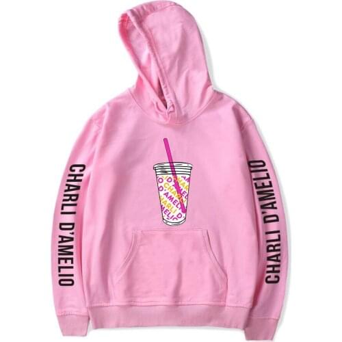 Mens womens hoodies Charli Damelio new 3D sweatshirt autumn pink pullover Casau net red ice coffee splash boy and girl hoodie