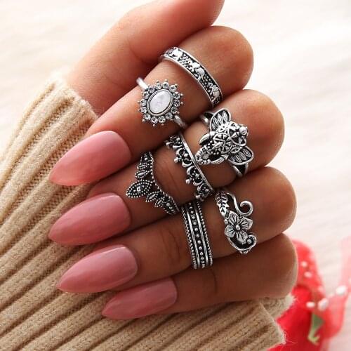 Bohemia rings set for women jewellery anillos bague femme undefined stranger things christmas 2020 bts accesorios ear rings
