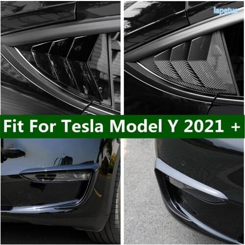 Front Bumper Fog Light Cover Sticker Rear Window Scoop Louver Shutter Decoration Trim Accessories Plastic For Tesla Model Y 2021