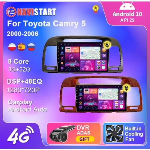 Android 10 For Toyota Camry 5 2000 2002 2003 2004 2006 Car radio 4G WIFI Android Auto Carplay GPS Navigation 2 Din DVD Player