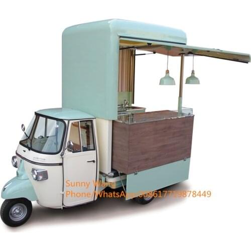 New Ape Piaggio Popular Food Tuk Tuk Ice Cream Van Electric Mobile Coffee Food Truck for Sale