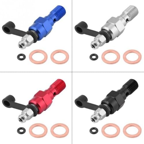 New M10x1.25mm Motorcycle Brake Master Cylinder Caliper Bleed Screw Nipple Banjo Bolt + Dust Cap