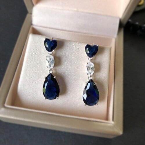 Silver Color Drop Earrings For Women Jewelry Ladies Earrings Fashion Shining Pink AAA Zircon Luxury Earrings For Girls Gift