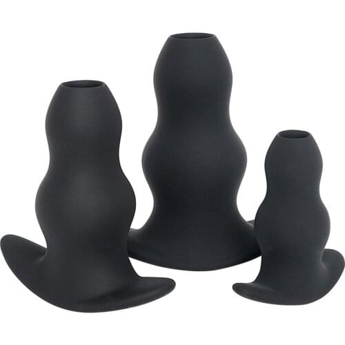Silicone Anal Plug For Beginners Anal Enema/Expander Hollow Butt Plug Anal Shower Analplug Prostate Massager Adult Sex Toys