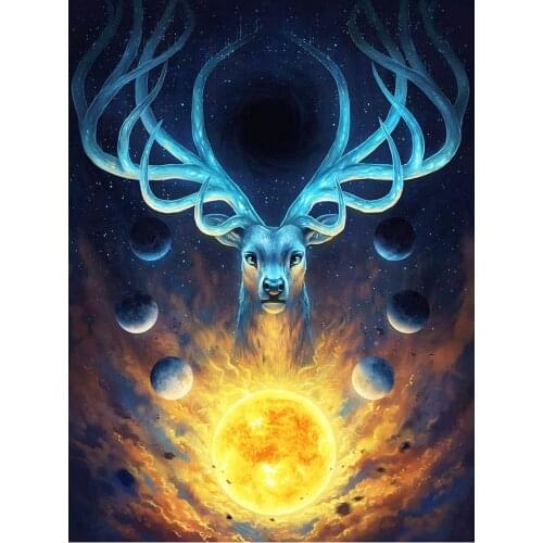 Stag Planet Mythical Animal Diamond Painting Round Full Drill Nouveaute DIY Mosaic Embroidery 5D Cross Stitch Cartoon Images