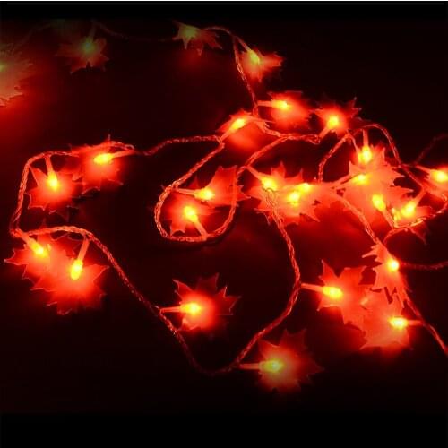 Toprex 10m red Maple leaves light string Fairy Light Christmas Lights For Wedding Party Holiday Home Lights