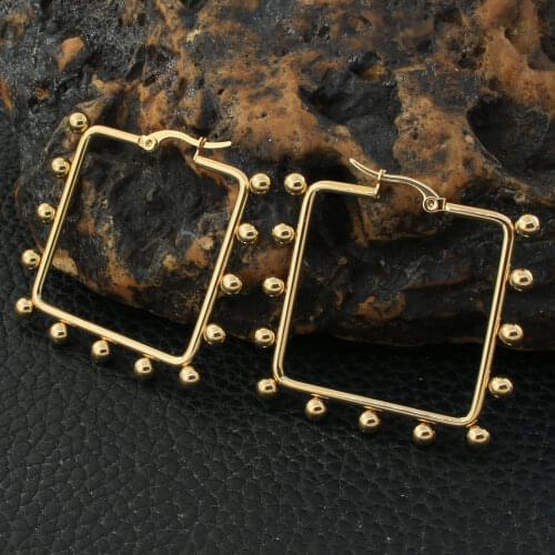 Gold Color Fashion Irregular Stainless Steel Jewelry Simple Earrings Personality Bijoux Femmes Joyas Mujer Store EGKZBEEP