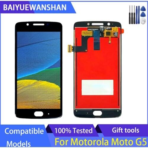 5.0'' For Motorola Moto G5 LCD Display Touch Screen Digitizer Assembly With Frame Replacement For Moto G5 XT1670 XT1672 XT1676