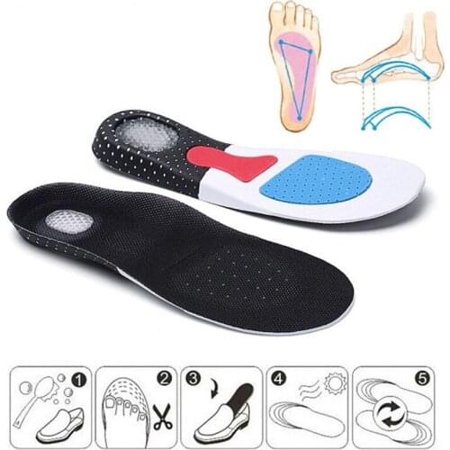 1pair Unisex Solid Silicone Gel Insoles Foot Care for Plantar Fasciitis Heel Spur Sport Shoe Pad Insoles Arch Orthopedic Insole