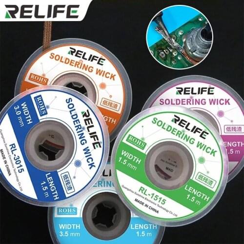 10pcs/lot Desoldering Braid Wick 1.5mm 2.0mm 2.5mm 3.0mm 3.5mm Environmentally BGA Solder Wick Remover Wire Soldering Accessory