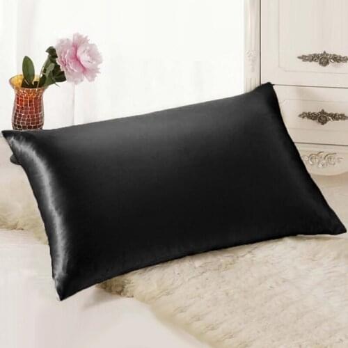 100% Queen Standard Satin Silk Soft Mulberry Plain Pillowcase Cover Chair Seat Square Pillow Cover Home 50x66cm White