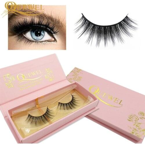 100% Handmade 3D Mink Full Strip Makeup Tools Faux Mink Fur Material Eyelash Extensions Reusable Siberian Mink Strip Lash Quewel