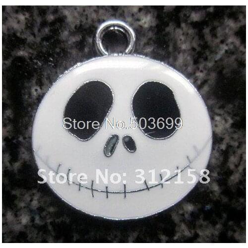 100Pcs/Lots Alloy Metal jack skeleton charms enamel charms fit for key chain 24*22mm