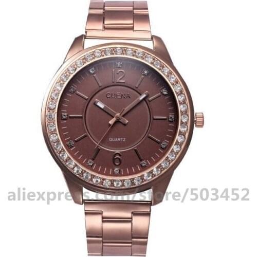 100pcs/lot CUENA Stud With Zirconia Scale Women Watch Grace Watch Strap Steel Belt Watches Factory Price ремешок для часов