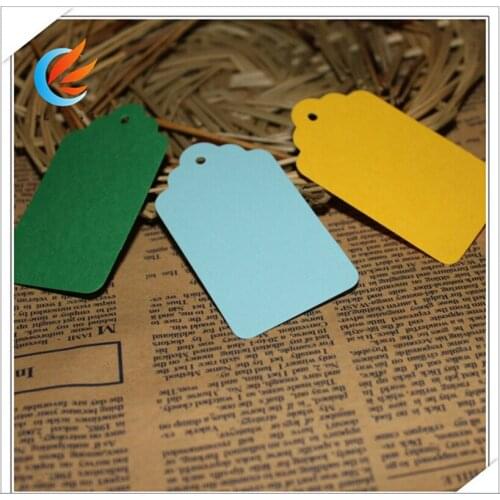 100pcs Colorful Kraft Paper Tags Blank Card Hand Draw Paper Tags Labeled Card bookmark+20M String Free Shipping