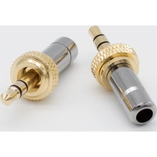 2pcs Gold plated with lock 3.5mm small three-core internal thread plug screw suitable for Sony small bee receiver D11 B03 P03 P2