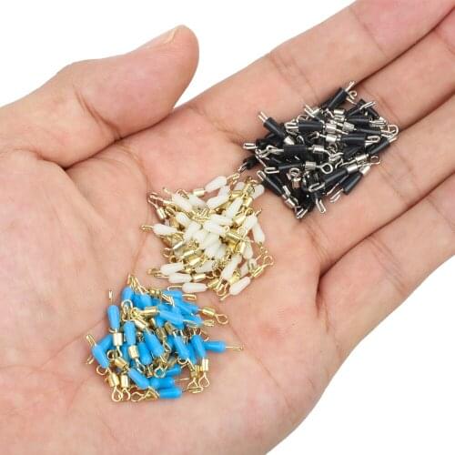 30PCS/Lot Ball Bearing Swivel Solid Rings Fishing Connector Ocean Boat Fishing Hooks Quick Fast Link Connector For Fishing