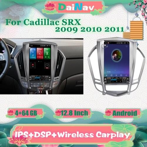 Vertical Screen Android 10.0 Car Radio GPS Navigation For Cadillac SRX 2009 2010 2011 Tesla Style Car Multimedia DVD Player