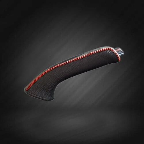 Car Hand Brake Covers Top Layer Leather Case for Hyundai Elantra Handbrake Grips Genuine Cover Auto Handbrake