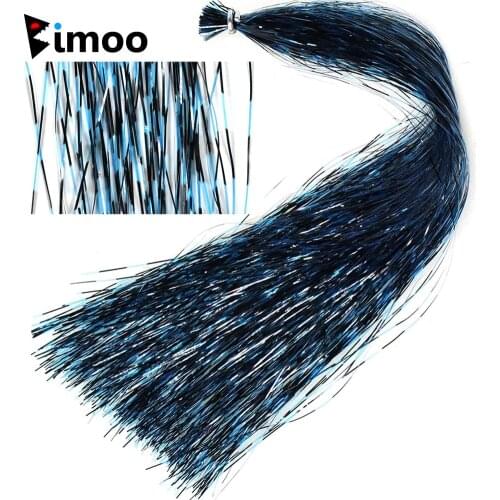 Bimoo1pack Fly Tying Grizzly Flash Strands Streamer Winging Saltwater Flashbou Spinnerbait Fishing Lure Bass Fly Tying Materials