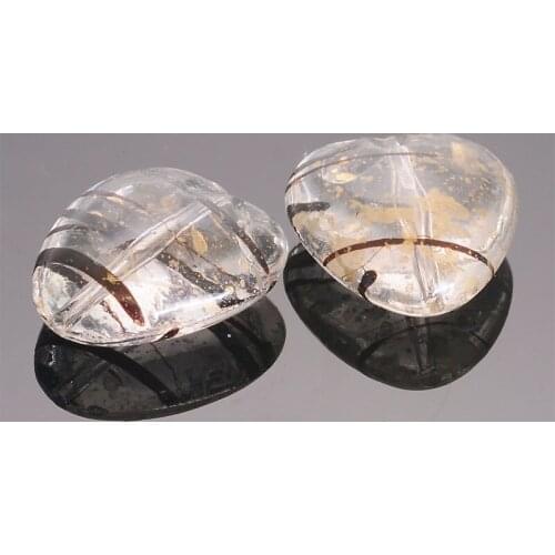 Miasol New Arrival 50Pcs/lot 10x22x25mm Acrylic Heart Shape Gold Line Charm Spacers Loose Bead For Diy Jewelry Making