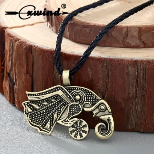 Cxwind Viking Retro Raven of Odin 's Symbol Necklace Viking Charm Snowflake Pendant Necklace for Mens Jewelry Wholesale Gift