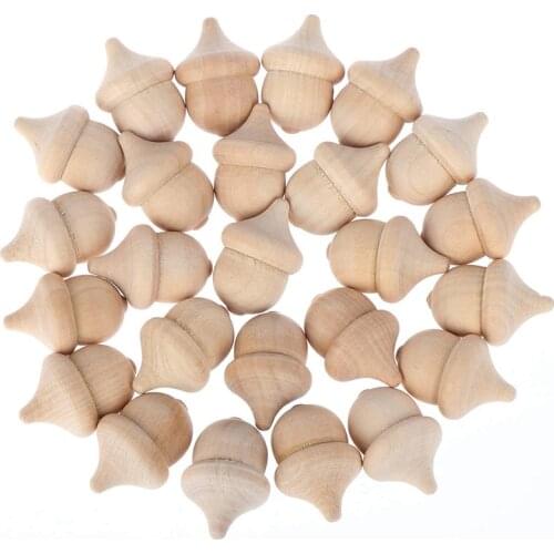 Wooden Pine Cones Unfinished Christmas Themed DIY Natural Wooden Acorn Crafts for Kid Painting Home Decoration