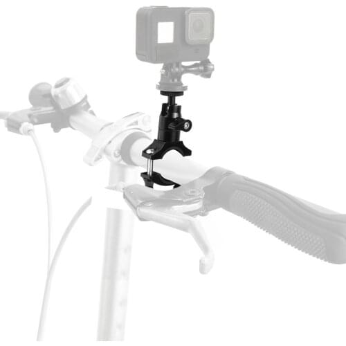 Motor Bicycle Handlebar Mount Holder Clip Bracket Clamp 360 Degree Rotation For GOPRO 7 6 5 Sports Camera Spare Parts