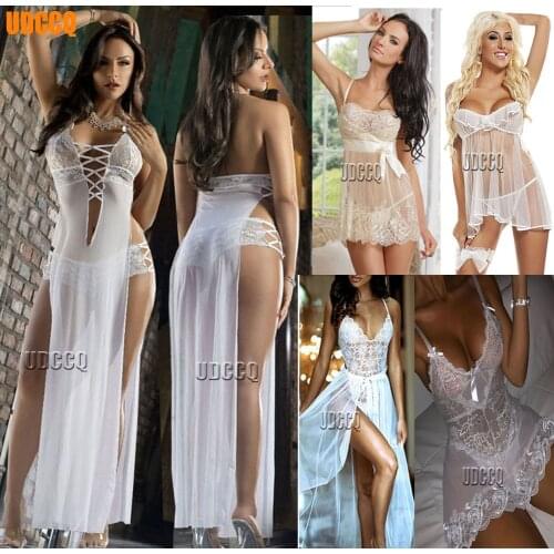 Erotic Porn Sexy Costumes babydoll Lingerie nightie Nightdress Nightwear lace dress women intimates Underwear porno sex adult