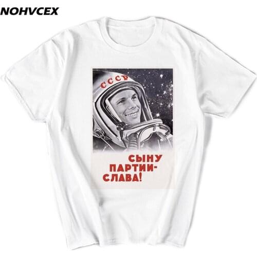Yuri Gagarin Cccp Russian Men Ussr Soviet Union Print T-Shirt Moscow Russia Tees Male Short Sleeve Tops