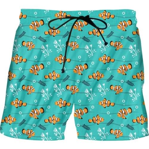 IFPD 3D Shorts Clownfish Printed Mens Summer Animal Fishing Beach Shorts Causual Fanny Harajuku Plus Size Custom Short Pants