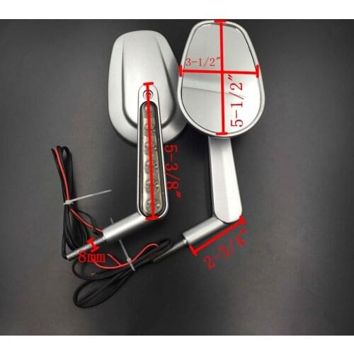 Aftermarket Motor Polished Rear View Left Right Mirrors with LED Stem Fit For HARLEY DAVIDSON Road King/ ROAD GLIDE ULTRA SR