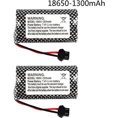 2PCS/lot 7.4V 1300mAh Li-ion battery for Watch Gesture Sensing Twisted RC stunt car RC Cars toys parts 7.4 V 18650 battery SM-3P